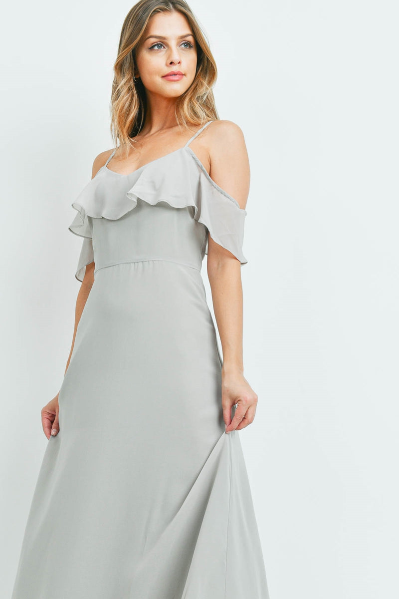 LIGHT SAGE COLD SHOULDER MAXI DRESS No Obligations Clothing Co. LIGHT SAGE COLD SHOULDER MAXI DRESS No Obligations Clothing Co.