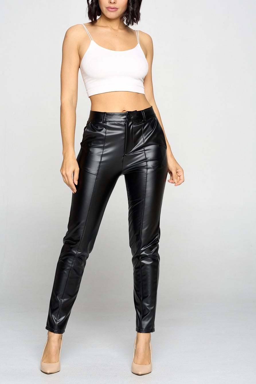 Faux Leather Marilyn Straight Pants Sculpt-Her™ Collection - Ripe Olive  Green | NYDJ