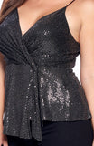 GIRL'S NIGHT OUT WRAP STYLE SEQUINED TANK TOP (CURVY)